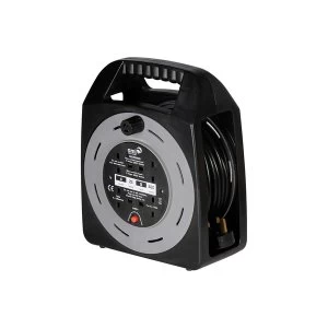 Image of SMJ Electrical 25m 4 Socket Easy Wind Compact Extension Cable Reel UK Plug