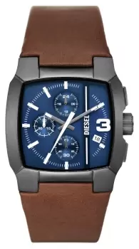 Image of Diesel DZ4641 Cliffhanger (40mm) Blue Dial / Brown Leather Watch