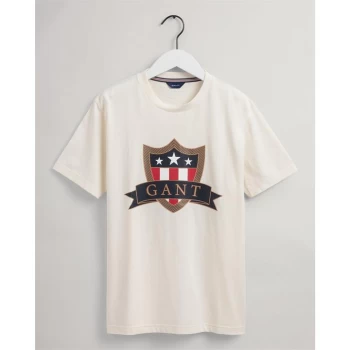 Image of Gant Banner Shield T Shirt Junior - Cream 130
