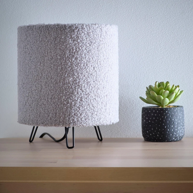 Image of K Living Miami Grey Linen Table Lamp Grey unisex One Size