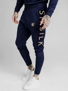 Image of SikSilk Fitted Panel Cuff Pants - Navy, Size XS, Men