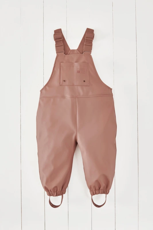 Image of Grass & Air Kids Rainster Dungaree in Rose Size: 4-5 Years Rose Unisex 4-5 Years
