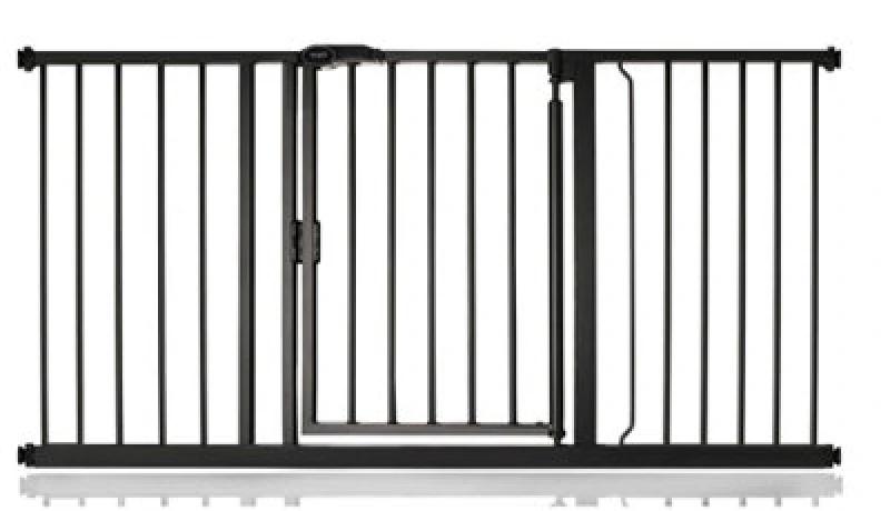 Image of Bettacare Auto Close Pet Gate, 147Cm - 154Cm, Matt Black, Pressure Fit Stair Gate For Dog & Puppy