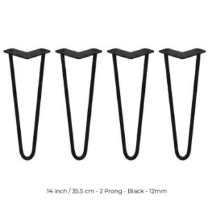 Image of SkiSki 4 X Hairpin Leg - 14 - Black - 2 Prong - 12M