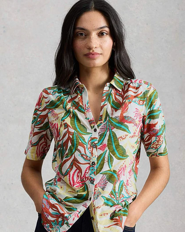 Image of White Stuff White Stuff Annie Shirt Ivory Print - White Stuff - Size: 16 Ivory Print Female 16 ZD53004