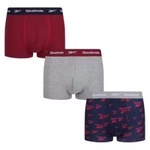 Image of Reebok 3 Pack Logo Trunks Mens - Multi