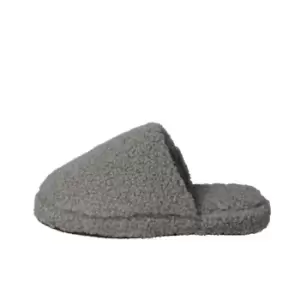 Image of Fabric Fleece Fur Mule Slipper - Grey