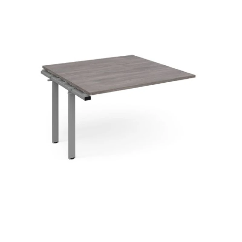 Image of Adapt Adapt boardroom table add on unit 1200mm x 1200mm - silver frame, grey oak top EBT1212-AB-S-GO