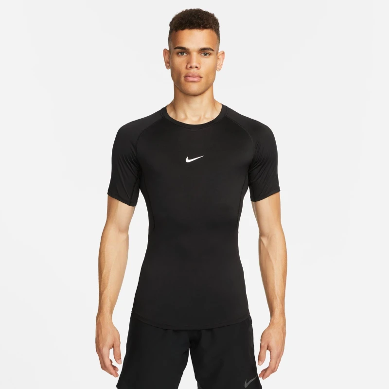 Image of Nike Pro Mens Tight Fit Short-Sleeve Top Black male 3XL