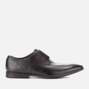 Image of Clarks Mens Bampton Lace Leather Derby Shoes - Black - UK 11