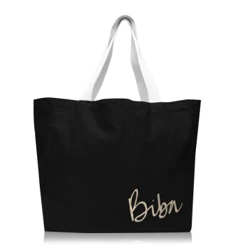 Image of Biba Canvas Beach Bag - Black