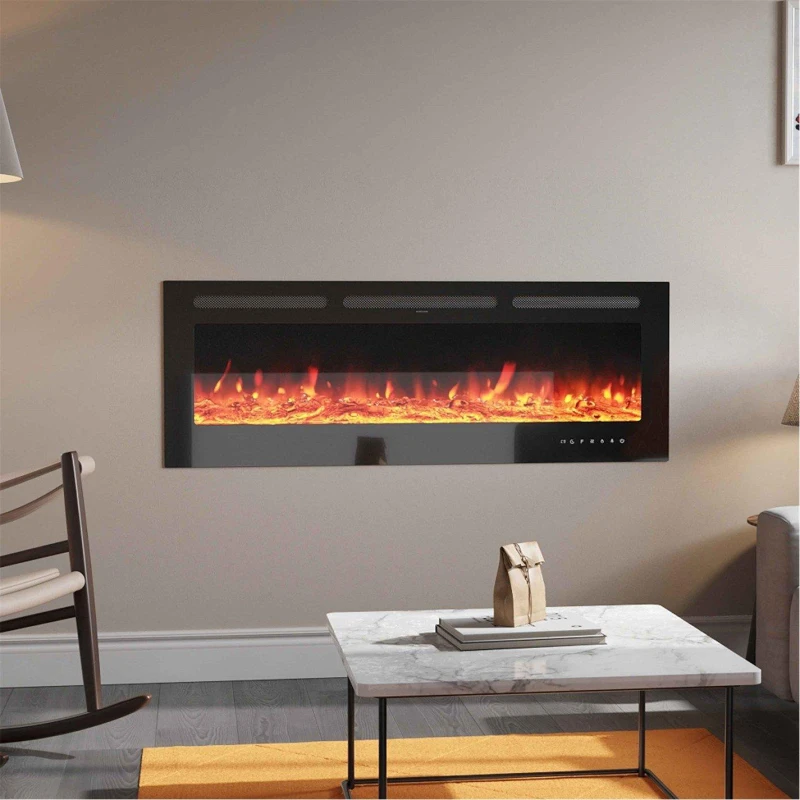 Image of Cottonfy UK 50/60" Wall Mounted Electric Fireplace 1800W - Black M