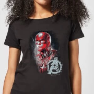 Image of Avengers Endgame Captain America Brushed Womens T-Shirt - Black - M