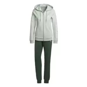 Image of adidas Essentials Logo French Terry Tracksuit Womens - Linen Green / Green Oxide