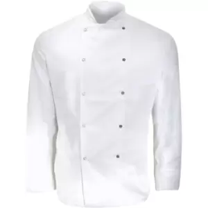 Image of Dennys Mens Long Sleeve Chefs Jacket / Chefswear (M) (White) - White