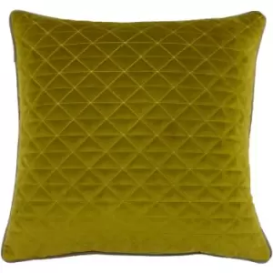 Image of Quartz Quilted Cushion Moss Green/Taupe - Moss Green/Taupe - Paoletti