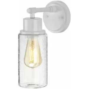 Image of Loops - IP44 Wall Light Face Up or Down Bubble Glass Shade White LED E27 60W