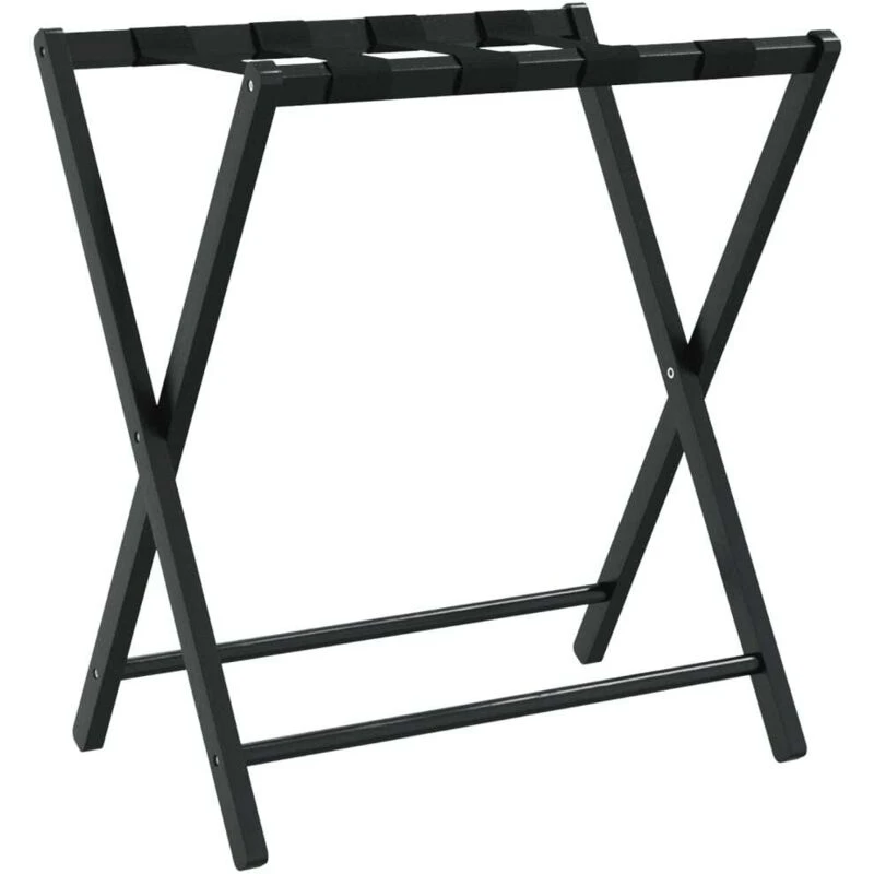 Image of Vidaxl Luggage Rack Black 68.5X38X58cm Bamboo, Black 356368