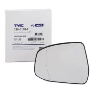 Image of TYC Wing Mirror Glass FORD 310-0118-1 1469511,1538212,7S7117K741AA 8M5117K741AA