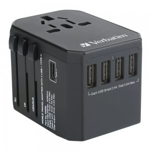 Image of Verbatim 5 USB Ports Travel Adapter