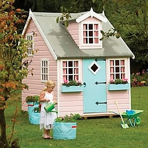 Image of Shire 8 x 6ft Large Cottage & Bunk Wooden Childrens Playhouse