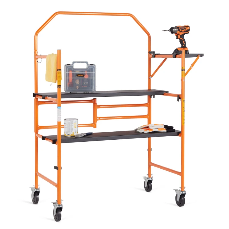 Image of VonHaus 225kg Capacity Mobile Work Platform Orange unisex