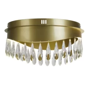 Image of Jewel LED Flush Fitting, Gold, Crystal 4000K