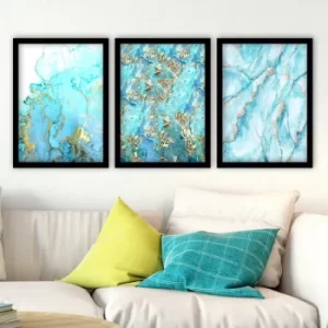 Image of 3SC01 Multicolor Decorative Framed Painting (3 Pieces)