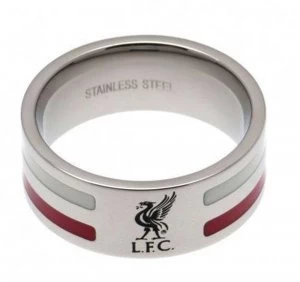 Image of Stainless Steel Liverpool Striped Ring - Size X.