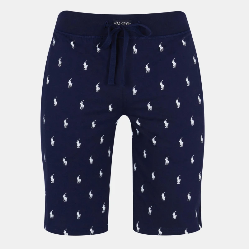 Image of Pony Player Pyjama Shorts in Cotton with Elasticated Waist
