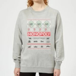 Image of Monopoly Womens Christmas Sweatshirt - Grey - L