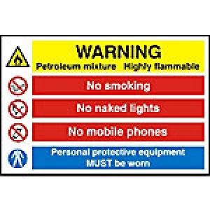 Image of Warning Sign Petroleum Plastic 40 x 60 cm
