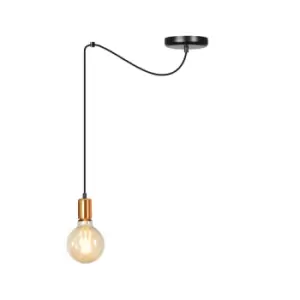 Image of Spark Black Slim Pendant Ceiling Light 1x E27