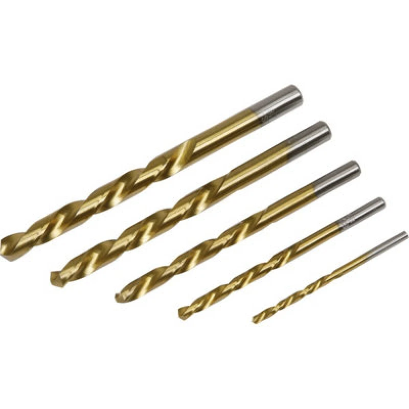 Image of Loops 5 Piece Left-Hand Spiral Drill Bit Set - 3.2mm to 8.7mm - 4121 HSS Steel Metallics