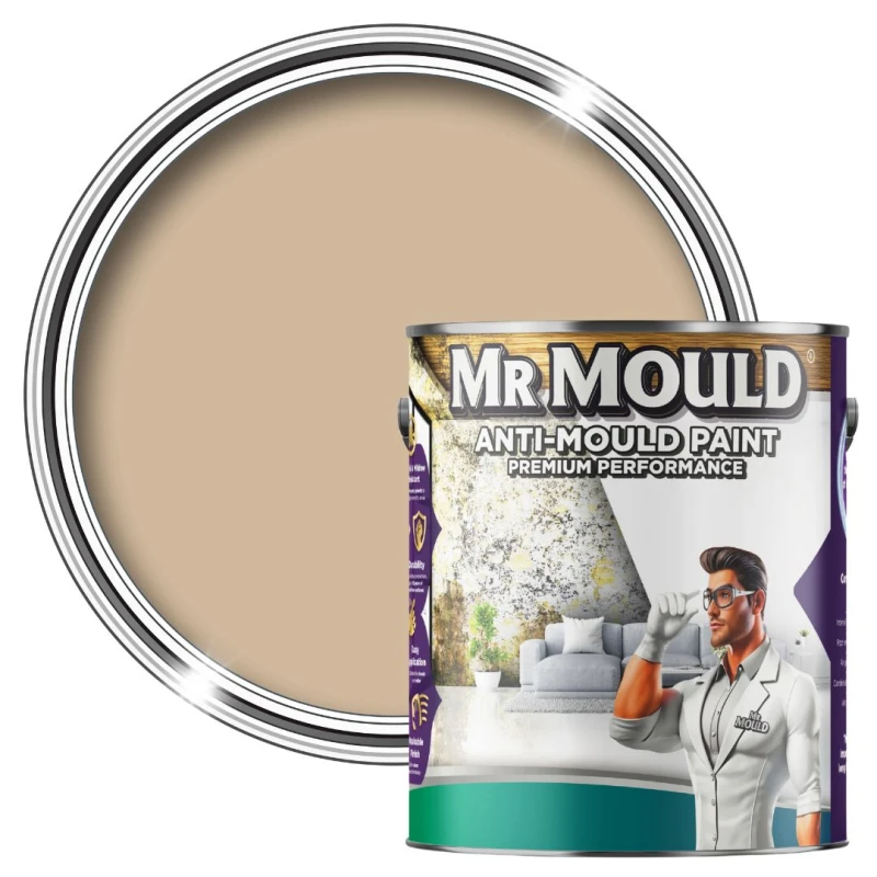 Image of MR MOULD Anti-Mould Paint - 1L - Best Anti Mould Protection Paint for all Interior Walls & Ceilings in Beige Beige Unisex 1L