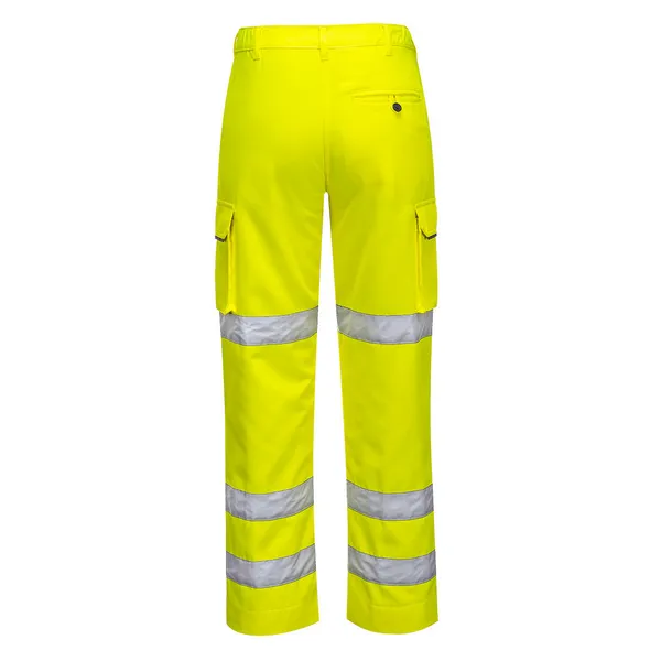 Image of Portwest Womens Three Band Hi Vis Work Trousers LW71YERL Colour: Yellow