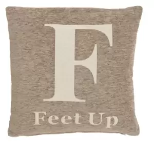 Image of Premier Housewares 'Feet Up' Cushion - Natural