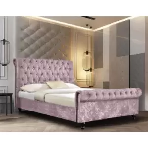 Image of Arisa Bed Super King Crush Velvet Pink