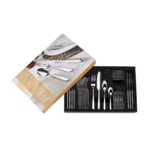 Image of Arthur Price 'Willow' 32 piece 8 person boxed cutlery set for luxury home dining - Metallics