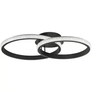 Image of Merano - Clovis Integrated LED Semi Flush Light Sandy Black Aluminium LED 28W 1681Lm 3000K