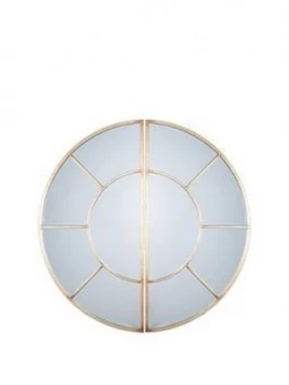 Image of Pacific Lifestyle Antique Gold Metal 2 Oval Section Wall Mirror