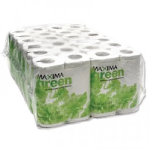 Image of Maxima Green 2 Ply White Toilet Roll 200 Sheet Pack of 48