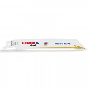 Image of Lenox Gold 18TPI Medium Thickness Metal Cutting Reciprocating Saw Blades 152mm Pack of 5