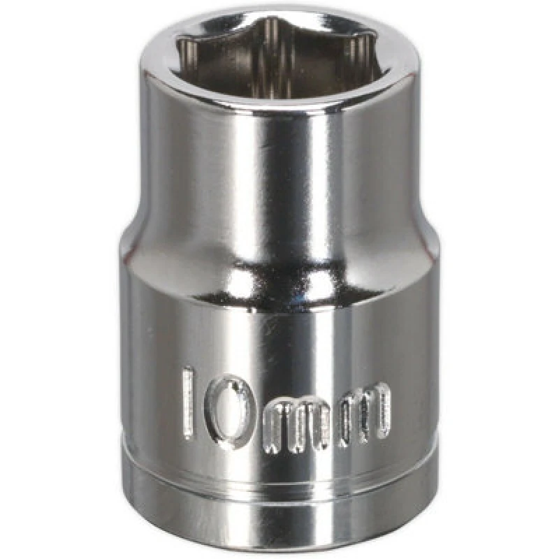 Image of Loops 10mm Chrome Plated Drive Socket - 3/8" Square Drive - High Grade Carbon Steel Metallics