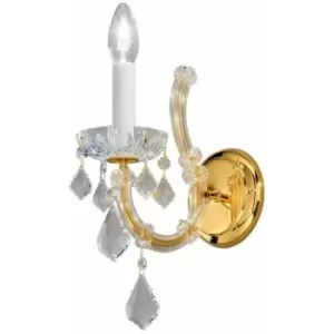 Image of MARIA LOUISE crystal wall light 24k gold 1 bulb