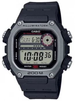 Image of Casio Collection Black Rubber Strap Digital Dial DW- Watch