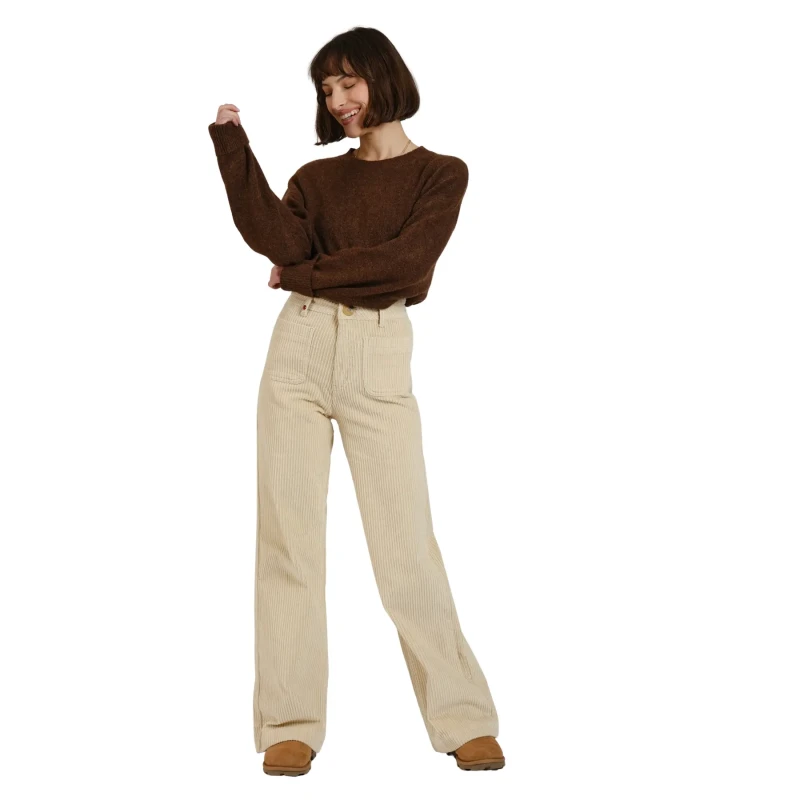 Image of F.A.M. Paris Womens wide-leg jeans F.A.M. Paris Fauve Beige Female L