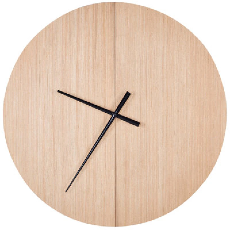 Image of Beliani Wall Clock Cabic 60 Cm Light Brown