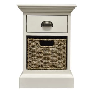 Image of Robert Dyas Tocino Ready Assembled 1-Drawer 1-Basket Wooden Storage Unit