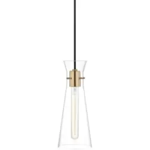 Image of Anya 1 Light Pendant Brass, Glass